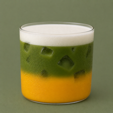 Iced mango matcha cappuccino