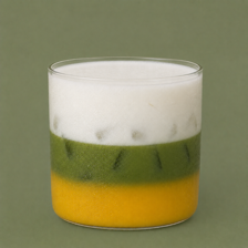 Iced mango matcha latte