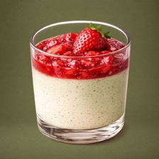 Matcha strawberry panna cotta